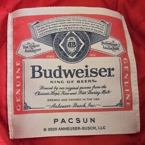 Pac Sun Budweiser Men's Red/White/Blue Jacket Men's Sz XL